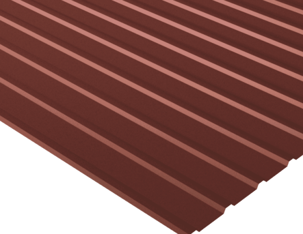 Профнастил стальной стеновой односторонний волна гладкий оксид красный С8 0,5х8х1150х1200 мм ТУ 1122-079-02494680-01 фото
